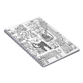 Zwart-witte katten Handtekening Moderne Kunst Notitieboek (Rechterzijde)