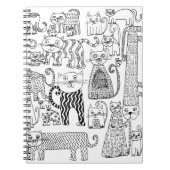 Zwart-witte katten Handtekening Moderne Kunst Notitieboek (Voorkant)
