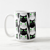 Zwart-witte katten koffiemok (Links)