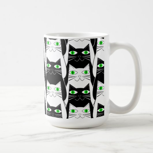 Zwart-witte katten koffiemok (Rechts)