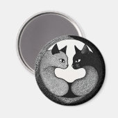 Zwart-witte katten magneet (Voorkant / Achterkant)