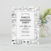 Zwart-witte katten met krullen kaart (Staand voorkant)