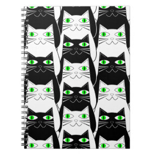 Zwart-witte katten notitieboek
