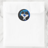 Zwart-witte katten ronde sticker (Tas)