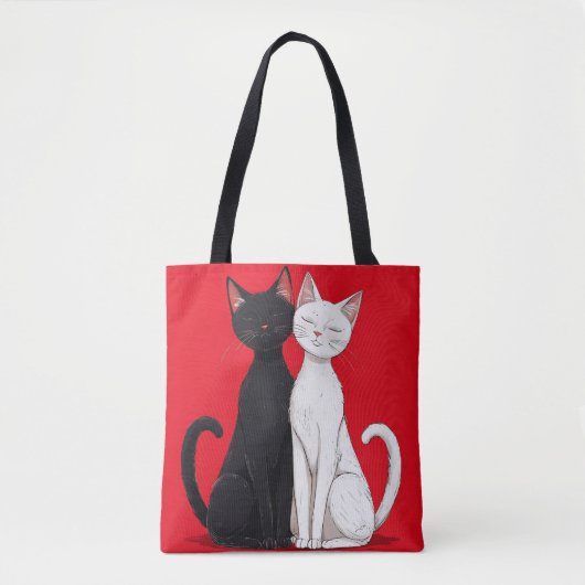 Zwart-witte katten tote bag (Voorkant)
