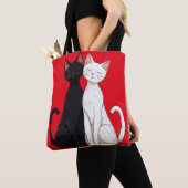 Zwart-witte katten tote bag (Dichtbij)