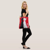 Zwart-witte katten tote bag (Op model)