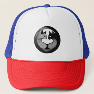 Zwart-witte katten trucker pet