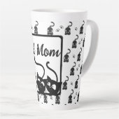 Zwart-Witte Kattenmoeder Latte Mok (Rechterhoek)
