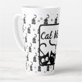 Zwart-Witte Kattenmoeder Latte Mok (Linkerhoek)