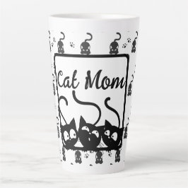 Zwart-Witte Kattenmoeder Latte Mok