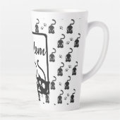 Zwart-Witte Kattenmoeder Latte Mok (Rechts)