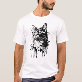 Zwart-Witte Kattenspetters  T-shirt