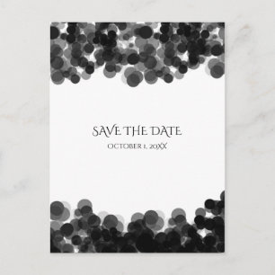 Zwart & Witte Kaviar Stippen Trouw Save The Date Aankondigingskaart