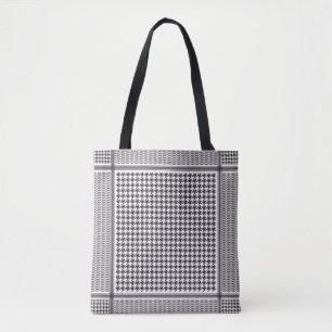 Zwart-witte Keffiyeh Tote Bag