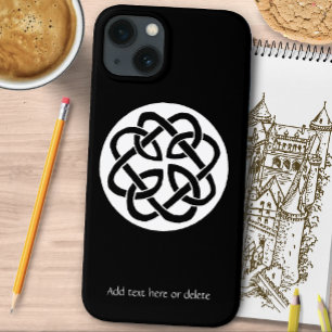 Zwart Witte Keltische Knoopwerk Cirkel Symbool Case-Mate iPhone Case