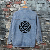 Zwart Witte Keltische Knoopwerk Cirkel Symbool Denim Jacket