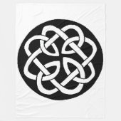 Zwart Witte Keltische Knoopwerk Cirkel Symbool Fleece Deken (Voorkant)