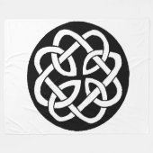 Zwart Witte Keltische Knoopwerk Cirkel Symbool Fleece Deken (Voorkant (Horizontaal))
