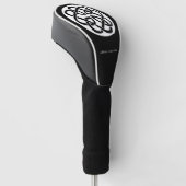 Zwart Witte Keltische Knoopwerk Cirkel Symbool Golfheadcover (Schuin)