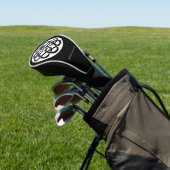 Zwart Witte Keltische Knoopwerk Cirkel Symbool Golfheadcover (Insitu)