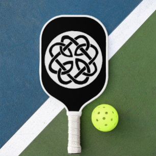 Zwart Witte Keltische Knoopwerk Cirkel Symbool Pickleball Paddle