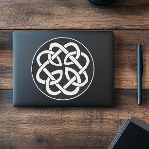 Zwart Witte Keltische Knoopwerk Cirkel Symbool Sticker