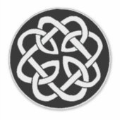 Zwart Witte Keltische Knoopwerk Cirkel Symbool Sticker (Voorkant)