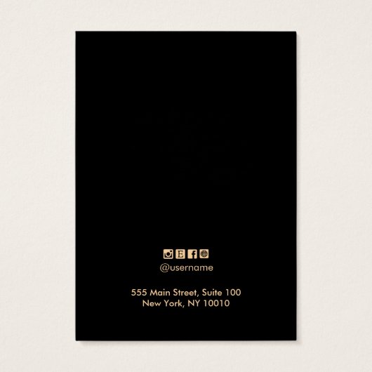 Zwart witte keramische draagkaart visitekaartje (Achterkant)