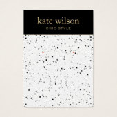 Zwart witte keramische draagkaart visitekaartje (Voorkant)