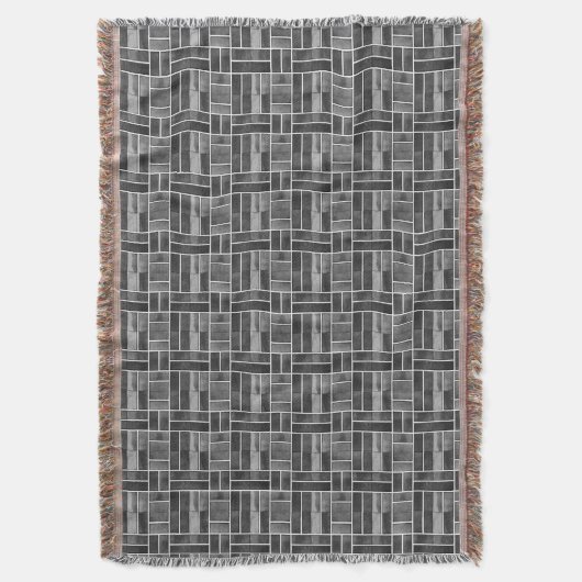 Zwart-witte keramische tegels zien er patroon uit deken (Voorkant Verticaal)