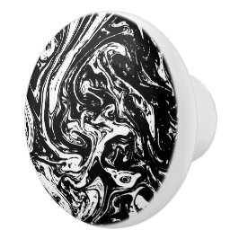 Zwart-witte keramische vormgeving knop