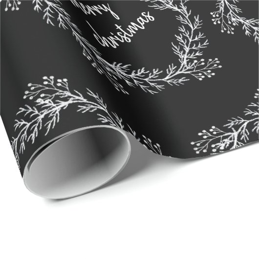 Zwart-witte kerst met mooie kerst cadeaupapier (Rol Hoek)