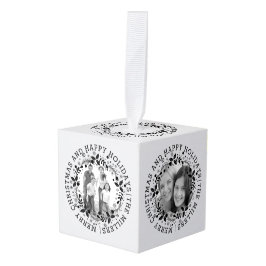 Zwart-witte kerstabel en foto's decoratie