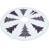 Zwart-witte kerstbomen met sneeuw en bubbels kerstboom rok (Gekanteld)