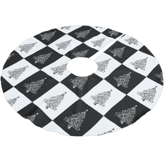 Zwart-witte kerstboom kerstboom rok (Gekanteld)