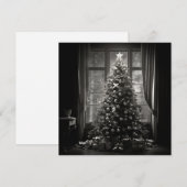Zwart-witte kerstboom kerstkaart (Voorkant / Achterkant)
