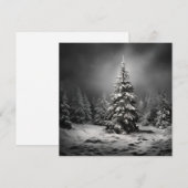 Zwart-witte kerstboom kerstkaart (Voorkant / Achterkant)