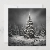 Zwart-witte kerstboom kerstkaart (Voorkant)