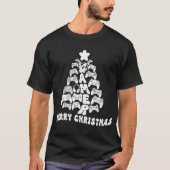 Zwart-witte kerstboom met controllers t-shirt (Voorkant)