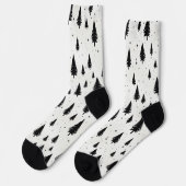 Zwart-Witte Kerstboom Sokken (Links)