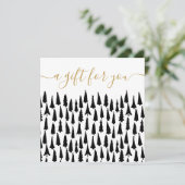 Zwart Witte Kerstcadeaubon (Staand voorkant)