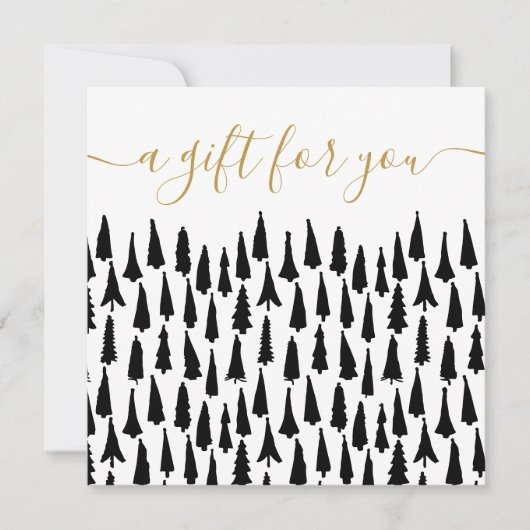 Zwart Witte Kerstcadeaubon (Voorkant)