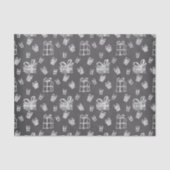 Zwart-witte kerstcadeautjes, alkbordjes tissuepapier (Voorkant)