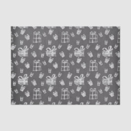 Zwart-witte kerstcadeautjes, alkbordjes tissuepapier