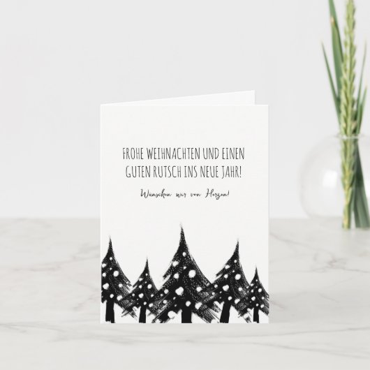 Zwart-witte kerstkaarten feestdagen kaart (Voorkant)