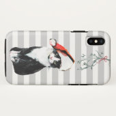 Zwart-witte kerstkat met kerstkleed Case-Mate iPhone case (Achterkant (horizontaal))