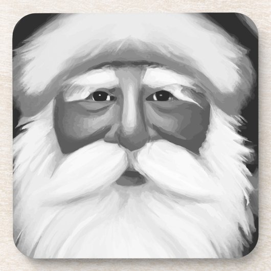 Zwart-witte Kerstman  Bier Onderzetter