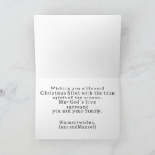Zwart Witte Kerststal Religieus Kerstfeest Kaart (Binnen)