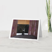 Zwart-witte keuken op het raam kaart (Voorkant)